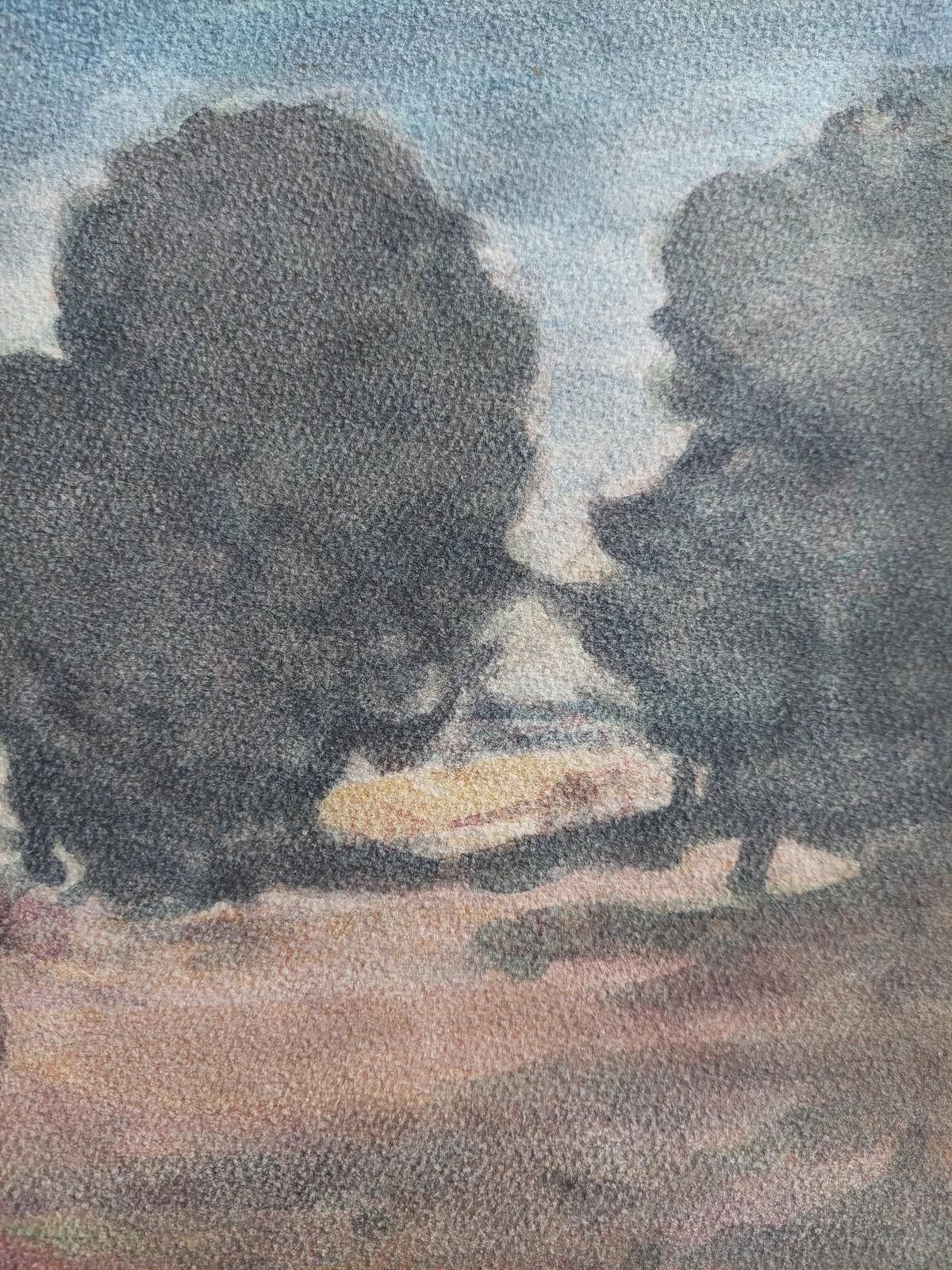 Unknownfrench Modernist Cubist Painting Figures In A Village20th Century photo buy