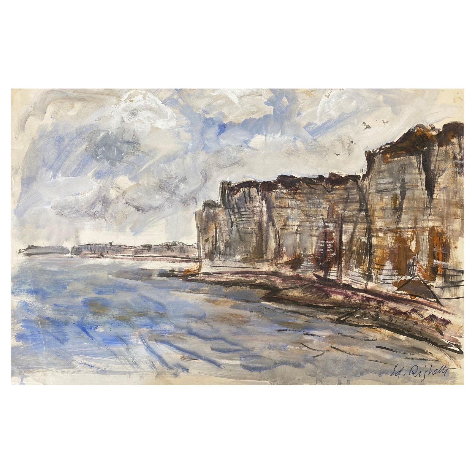 Unknownmid Century French Post Impressionist Painting   French Sea Landscape1950