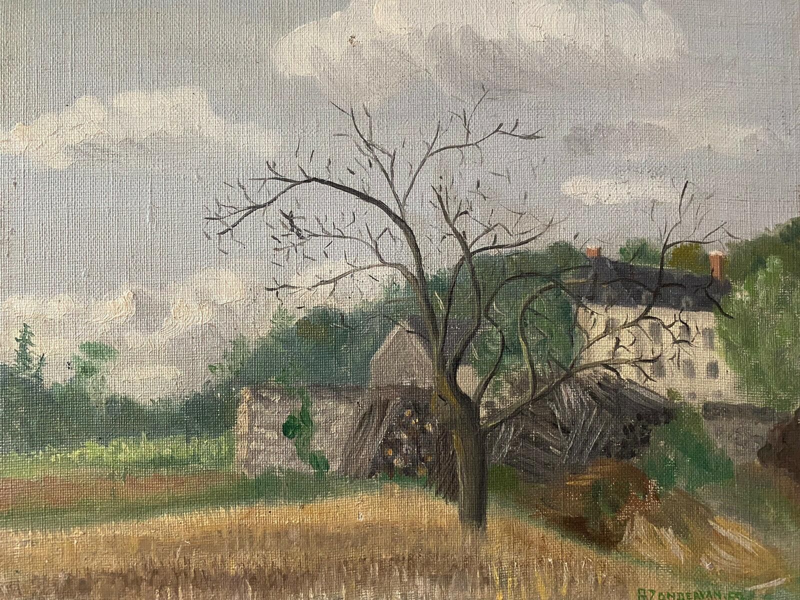 Unknowngenevieve Zondervan French Oil Painting, Rural Landscape Fieldscirca 1990s photo furniture