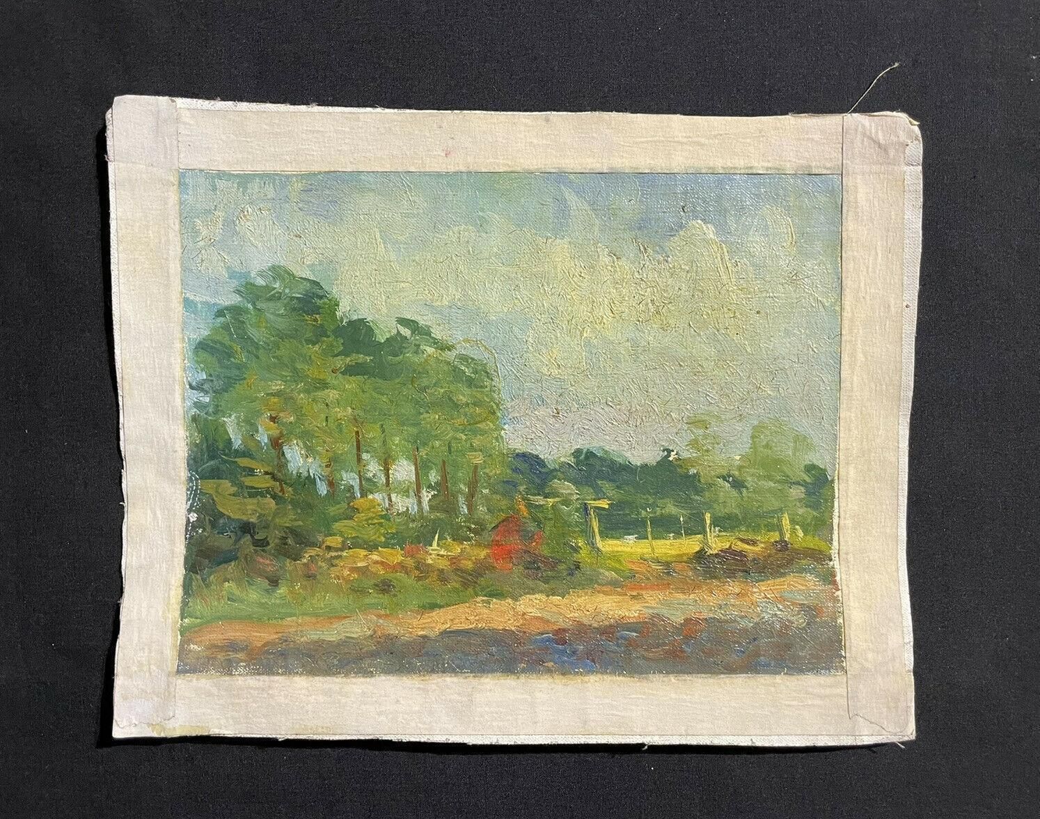 Unknownmaurice Mazeilie French Impressionist Oil  Golden Light Woodland Field photo furniture