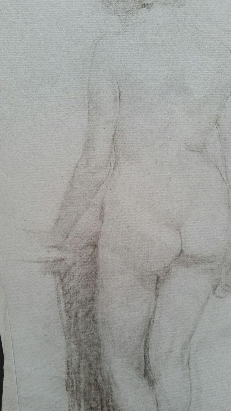 Unknownenglish Graphite Portrait Sketch Of Female Nude, Back Viewcirca 1880 1905 photo Art