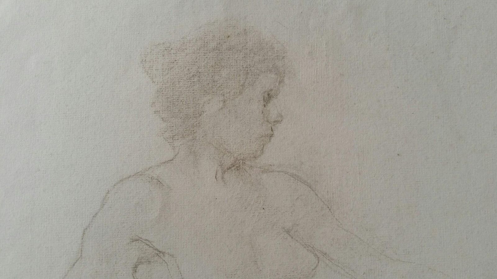 photo buy Unknownenglish Antique Portrait Sketch Of Reclining Female Nude 'Double Sided'circa 1880 1905