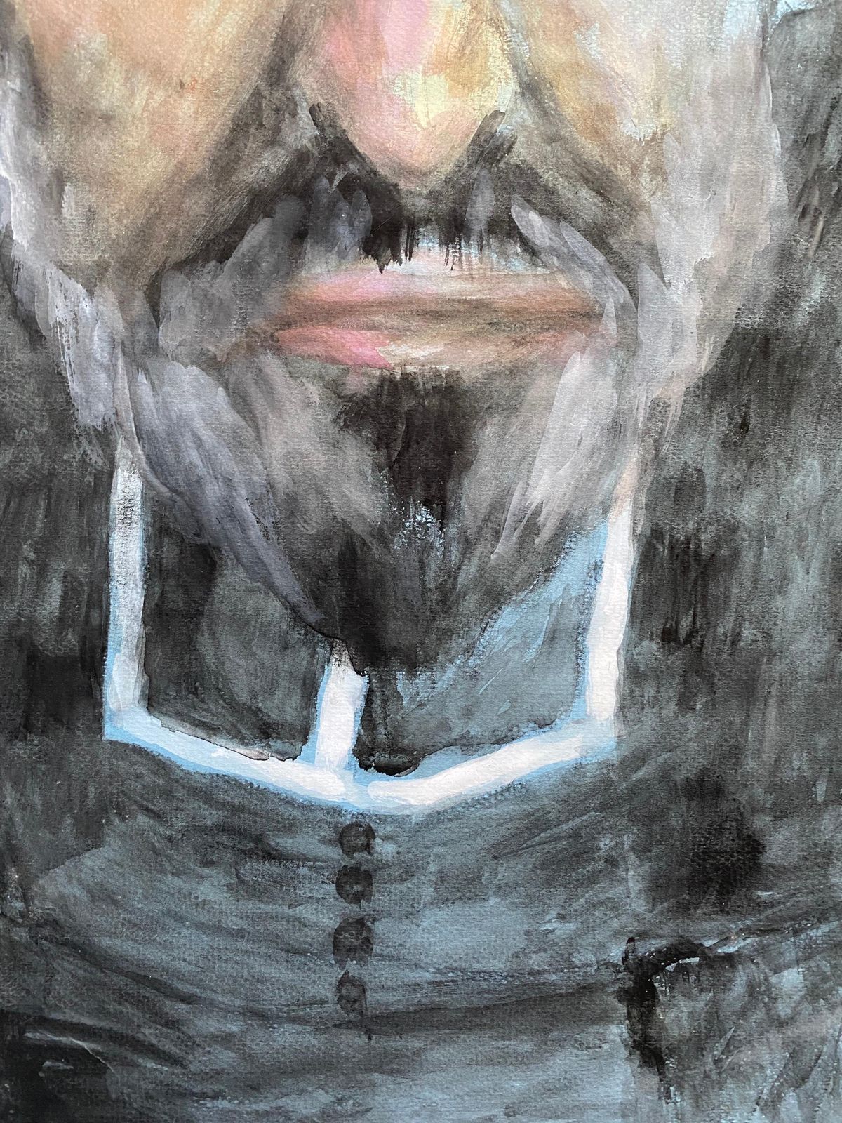 Unknown1960's French Portrait   Caricature Of Clerical Gentlemancirca 1960s photo Art
