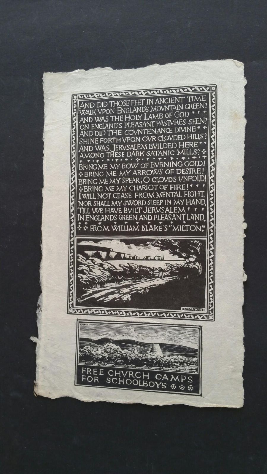 Unknownenglish Antique Woodcut Engraving, William Blakes's Milton1931 photo 199.0