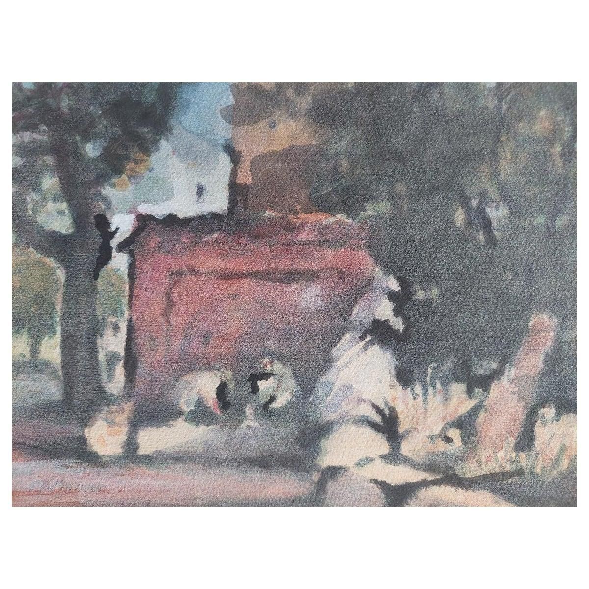 Unknownfrench Modernist Cubist Painting Figures In The Shade Of Trees20th Century
