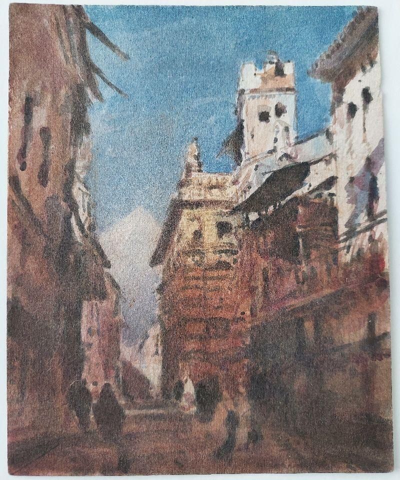 Maurice Mazeiliefrench Modernist Cubist Painting Summer Street In Shade21st Century photo furniture