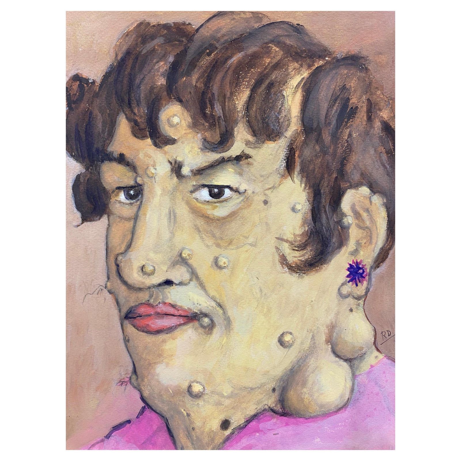 Unknown1960's French Portrait Character Caricaturecirca 1960s