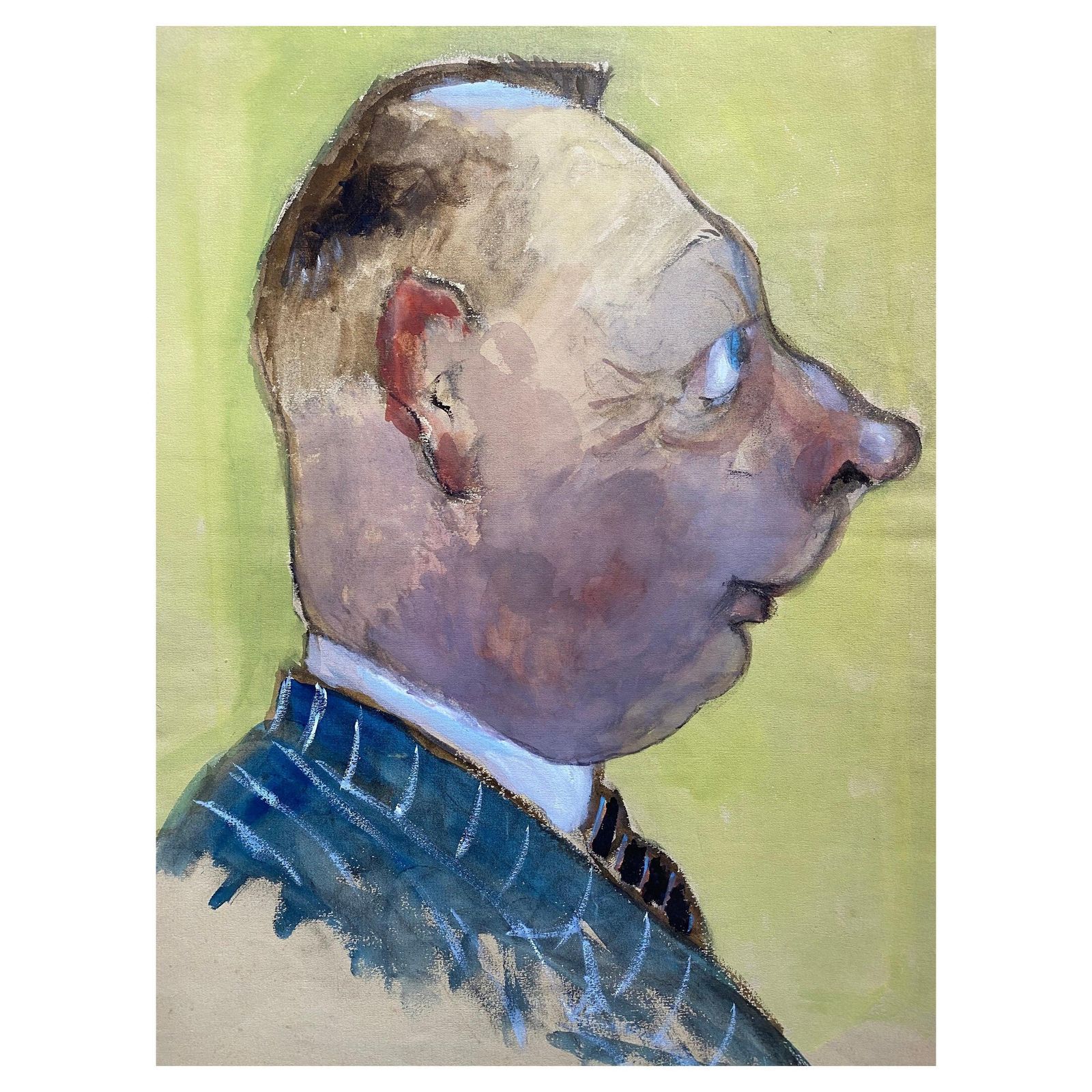 Unknown1960's French Portrait City Gent Pin Stripe Suit Caricaturecirca 1960s