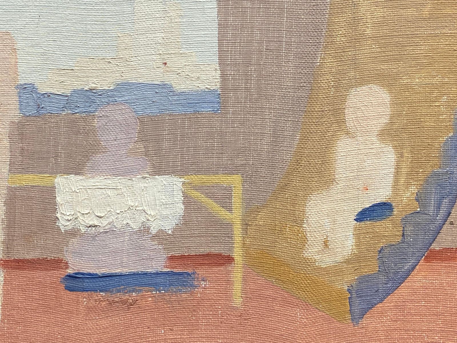 Unknowngenevieve Zondervan French Surrealist Oil Painting Interior Roomcirca 1960s photo Art
