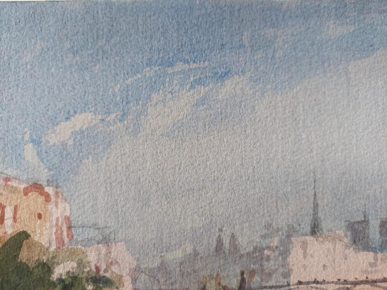 Maurice Mazeiliefrench Modernist Cubist Painting Parisian Panorama Of The Seine20th Century photo for sale