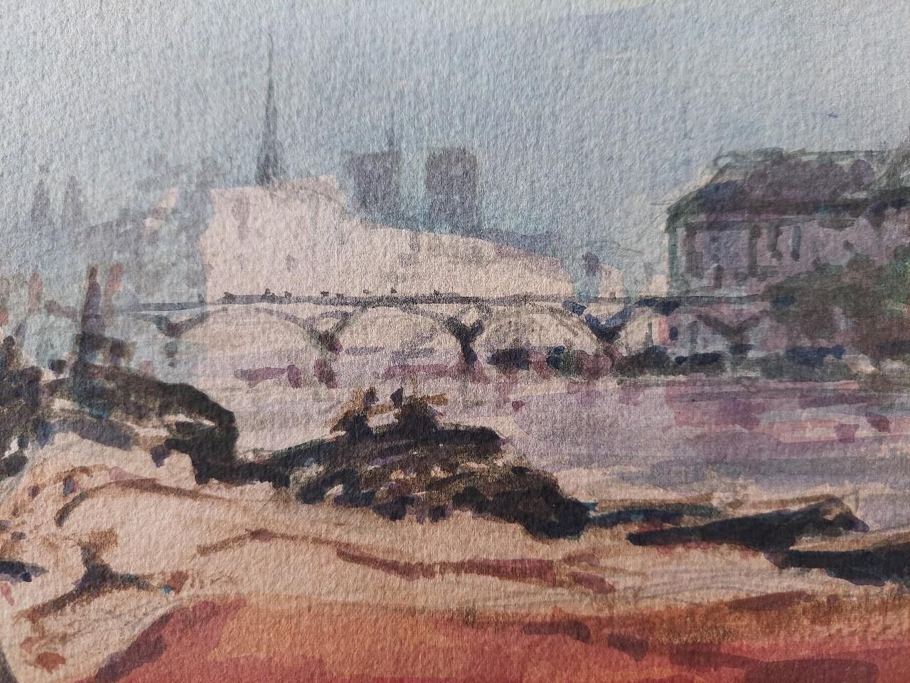 Maurice Mazeiliefrench Modernist Cubist Painting Parisian Panorama Of The Seine20th Century photo buy