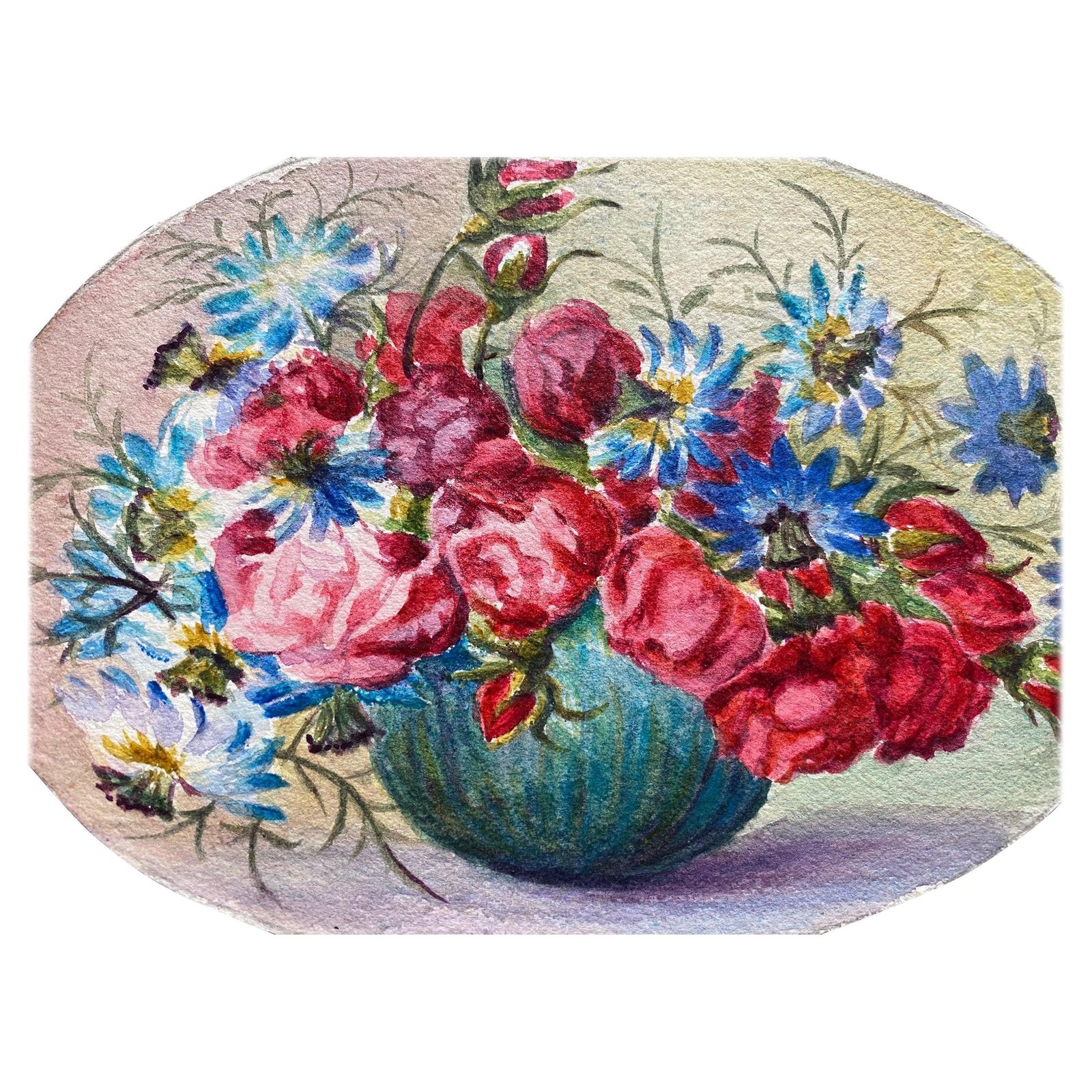 Unknownearly 1900's French Impressionist Signed Flower Watercolour By Marie Carreaucirca 1900s