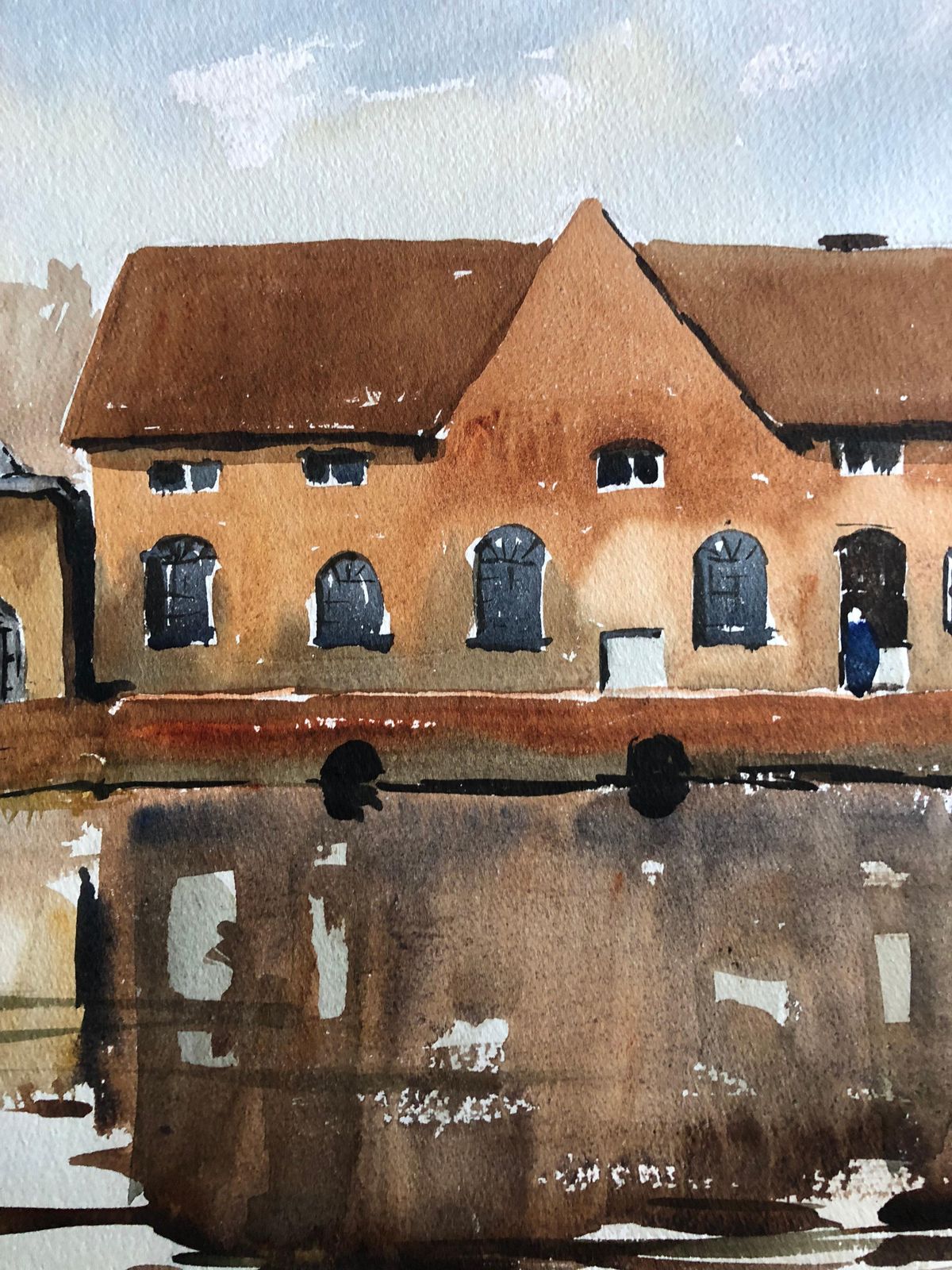 Unknowntrafford Mill, Original British Watercolour Paintingcirca 1972 photo for sale