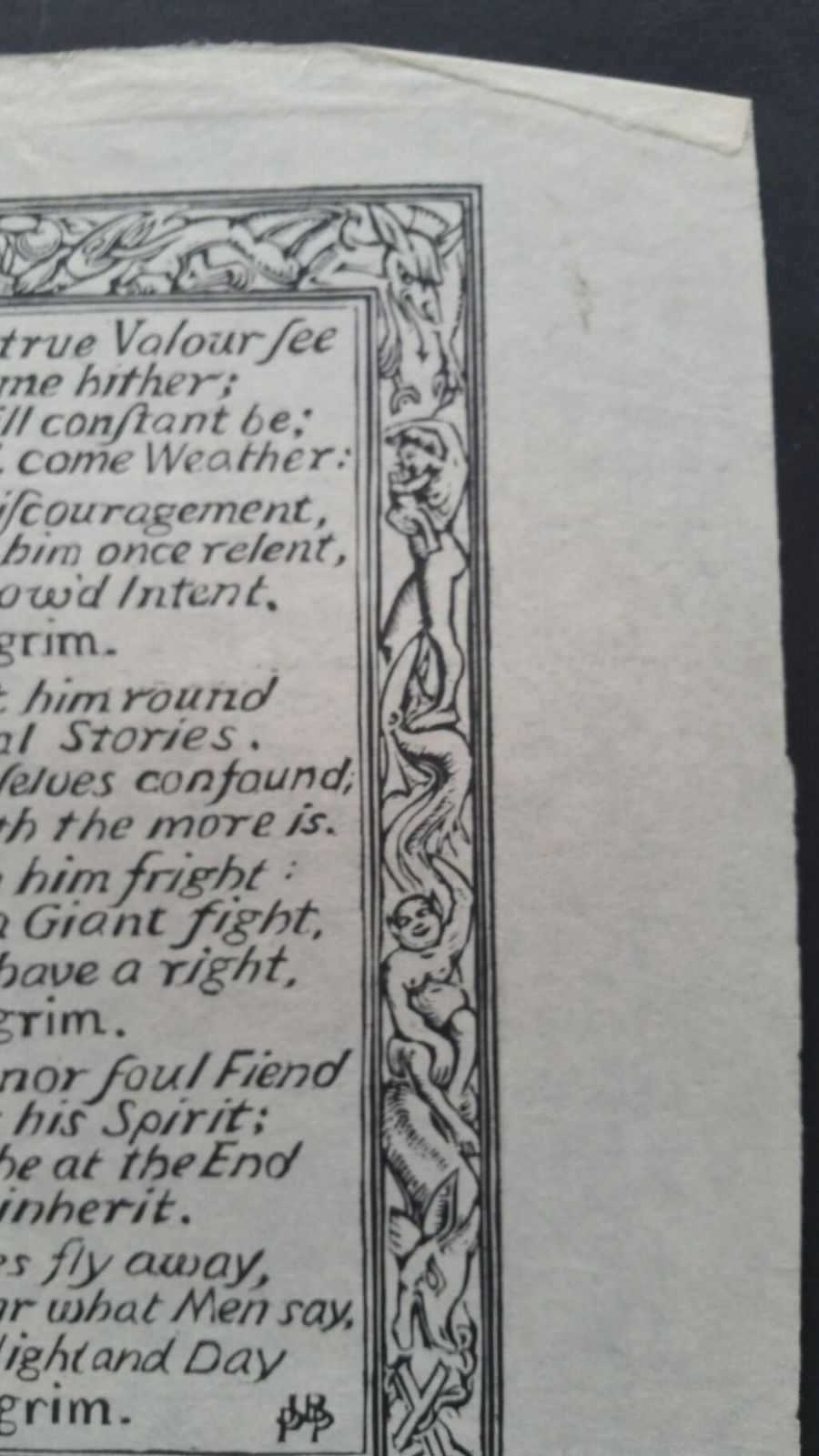 Unknownenglish Antique Woodcut Engraving, Inscribed, Of Bunyan Hymncirca 1920 1930 photo 178.0