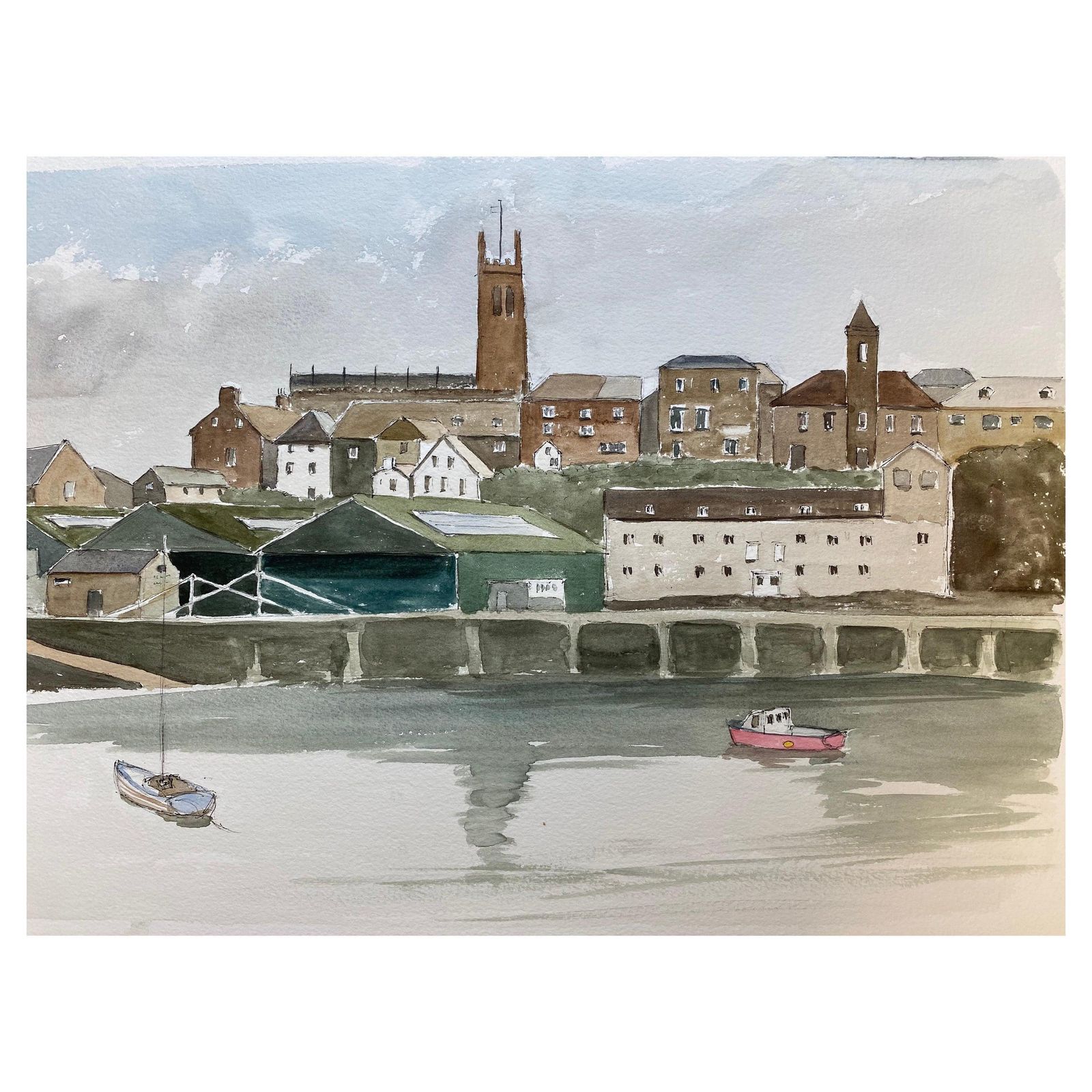 Unknownpenzance Cornwall Harbour   Signed Original British Watercolour Paintingcirca 1970s