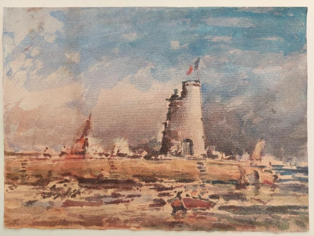 Maurice Mazeiliefrench Modernist Cubist Painting Brittany Coastal Scene photo furniture