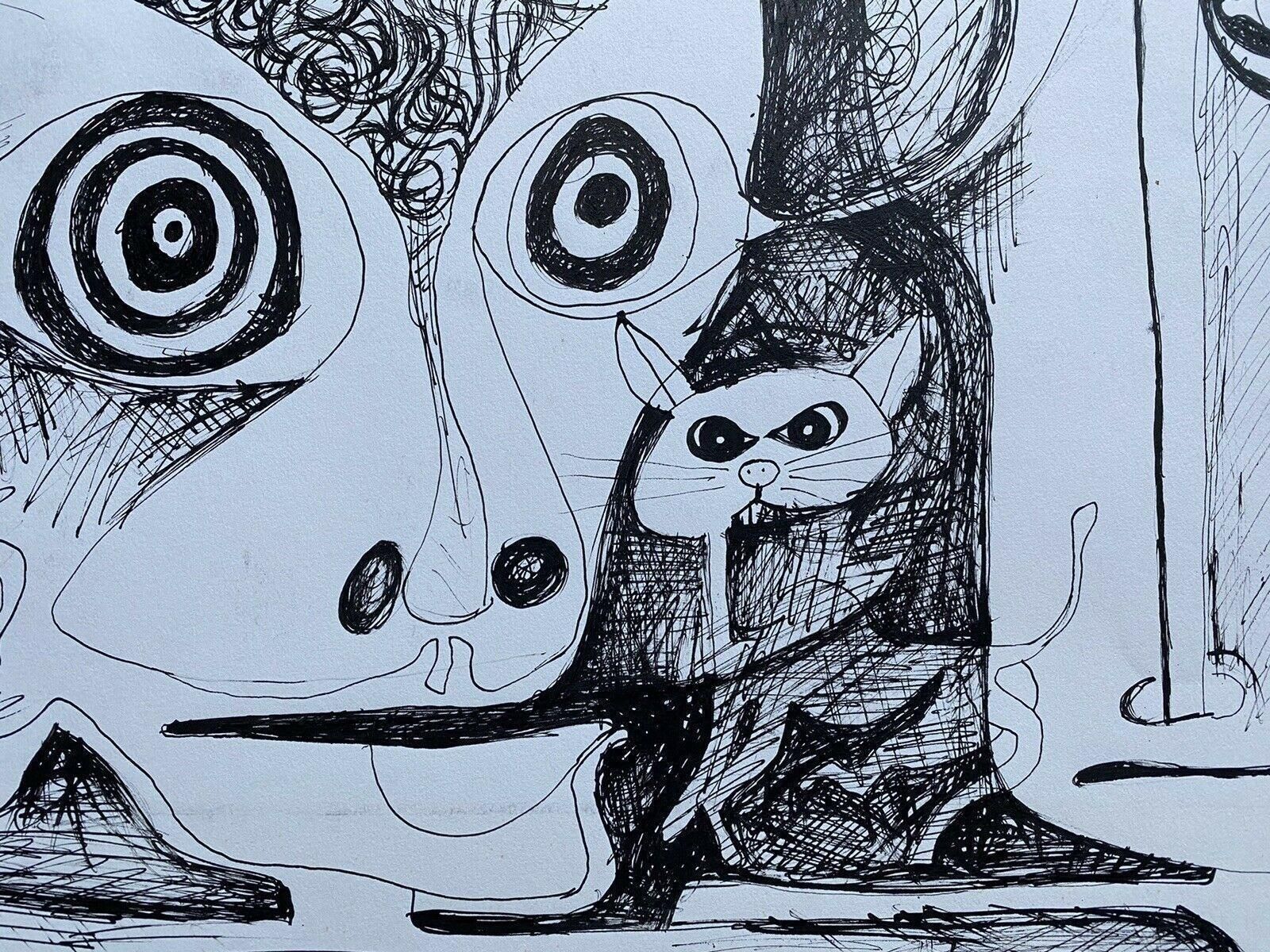 Unknownclaude Lagouche Orignal 1970's French Psychedelic Abstract Drawingcirca 1960s photo Art