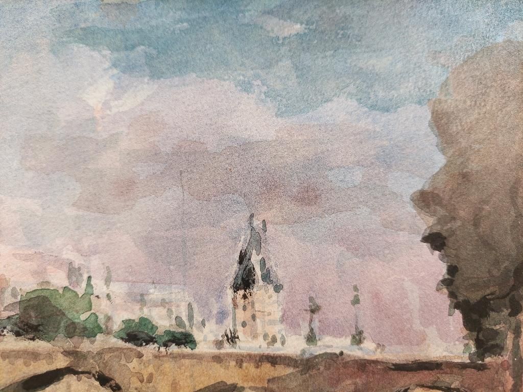Maurice Mazeiliefrench Modernist Cubist Painting Paris Bridge On River Seine20th Century photo 301.0
