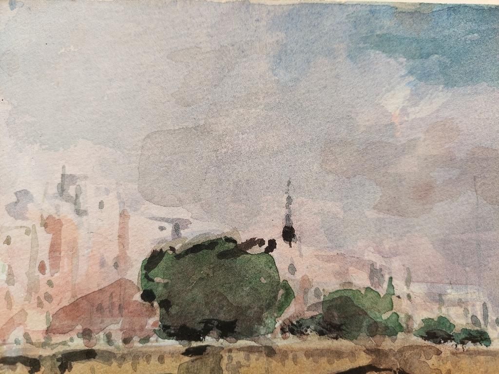 Maurice Mazeiliefrench Modernist Cubist Painting Paris Bridge On River Seine20th Century photo vinterior