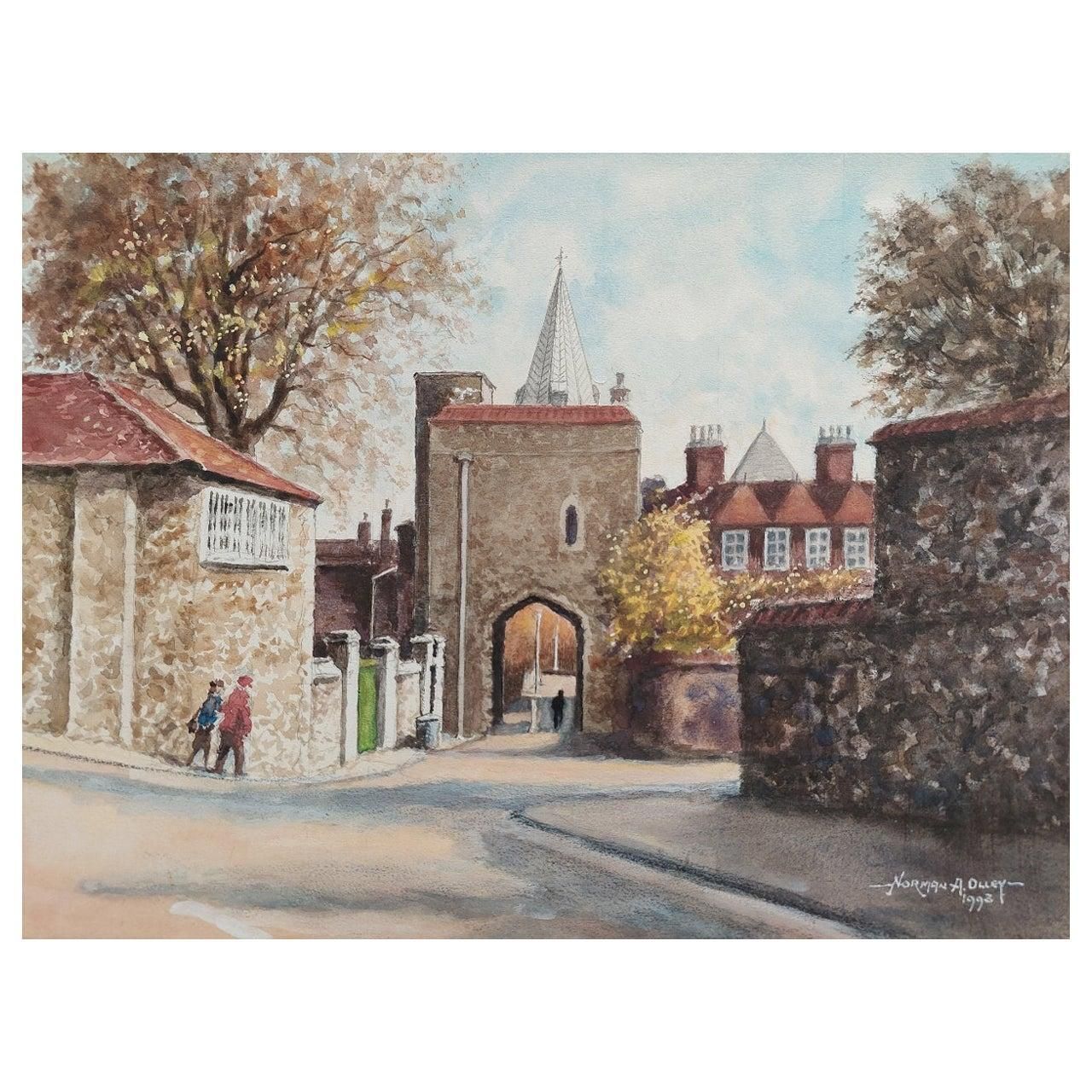 English  School20th Century Traditional English Painting Rochester Cathedral Priory Gate, Kent20th Century