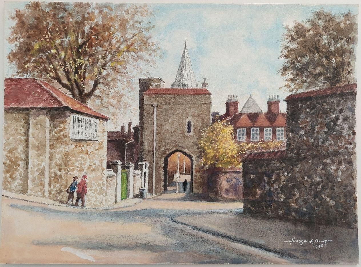 English  School20th Century Traditional English Painting Rochester Cathedral Priory Gate, Kent20th Century photo furniture