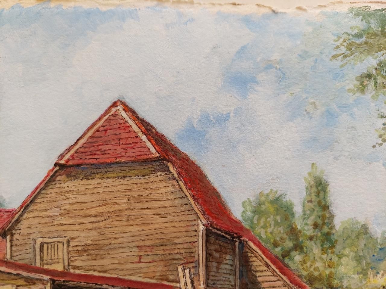 English  School20th Century Traditional English Painting A Farm In Claygate, Surrey20th Century photo for sale