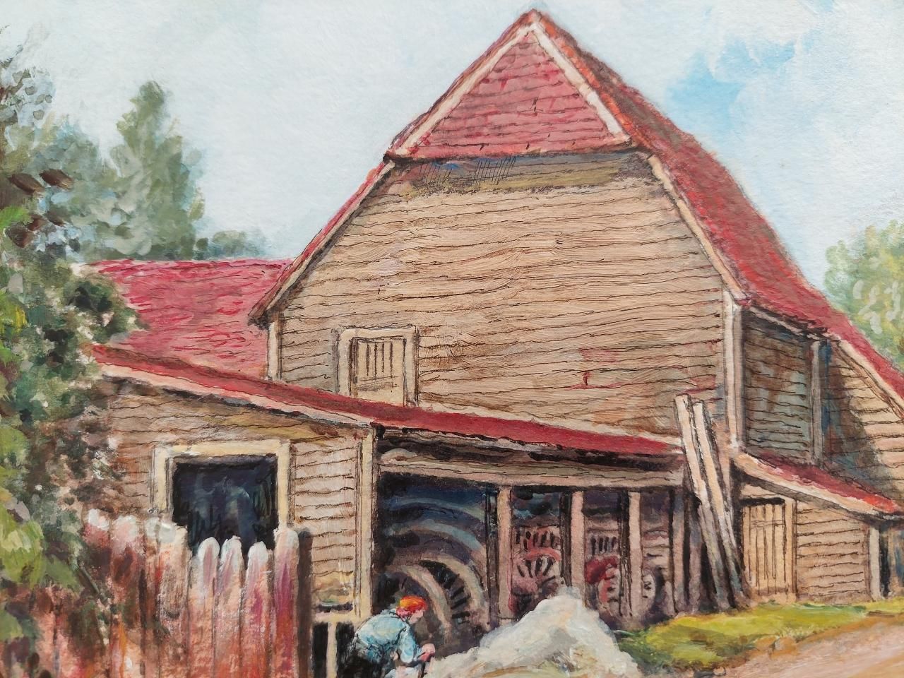 English  School20th Century Traditional English Painting A Farm In Claygate, Surrey20th Century photo Art