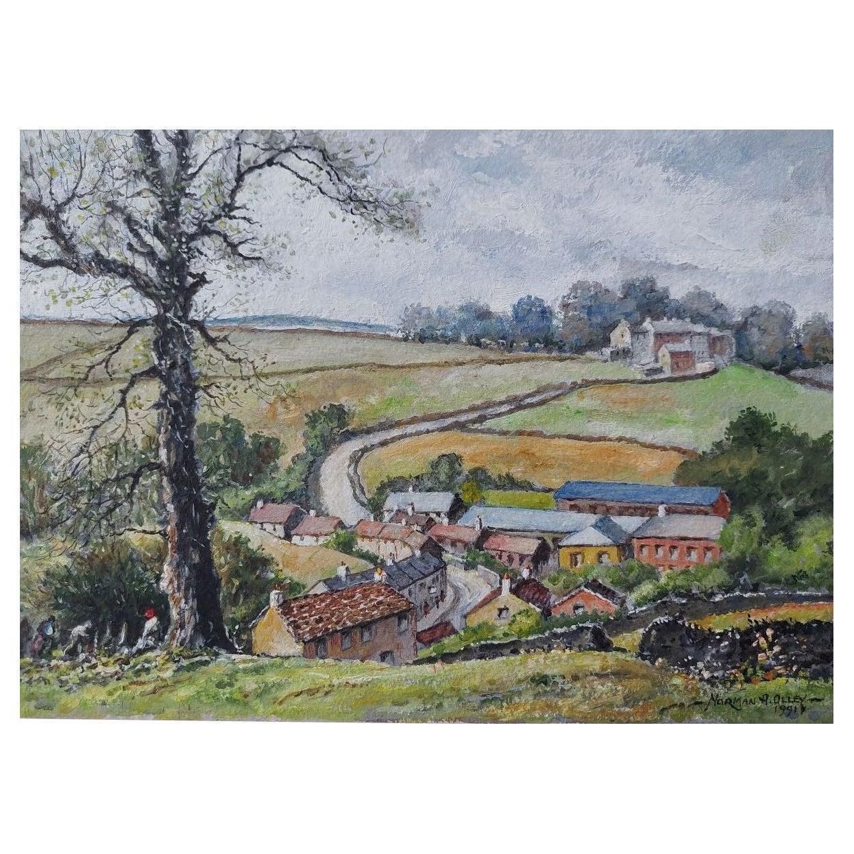 English  Schooltraditional English Painting Landscape At Goose Eye Farm Braithwaite Yorkshire20th Century