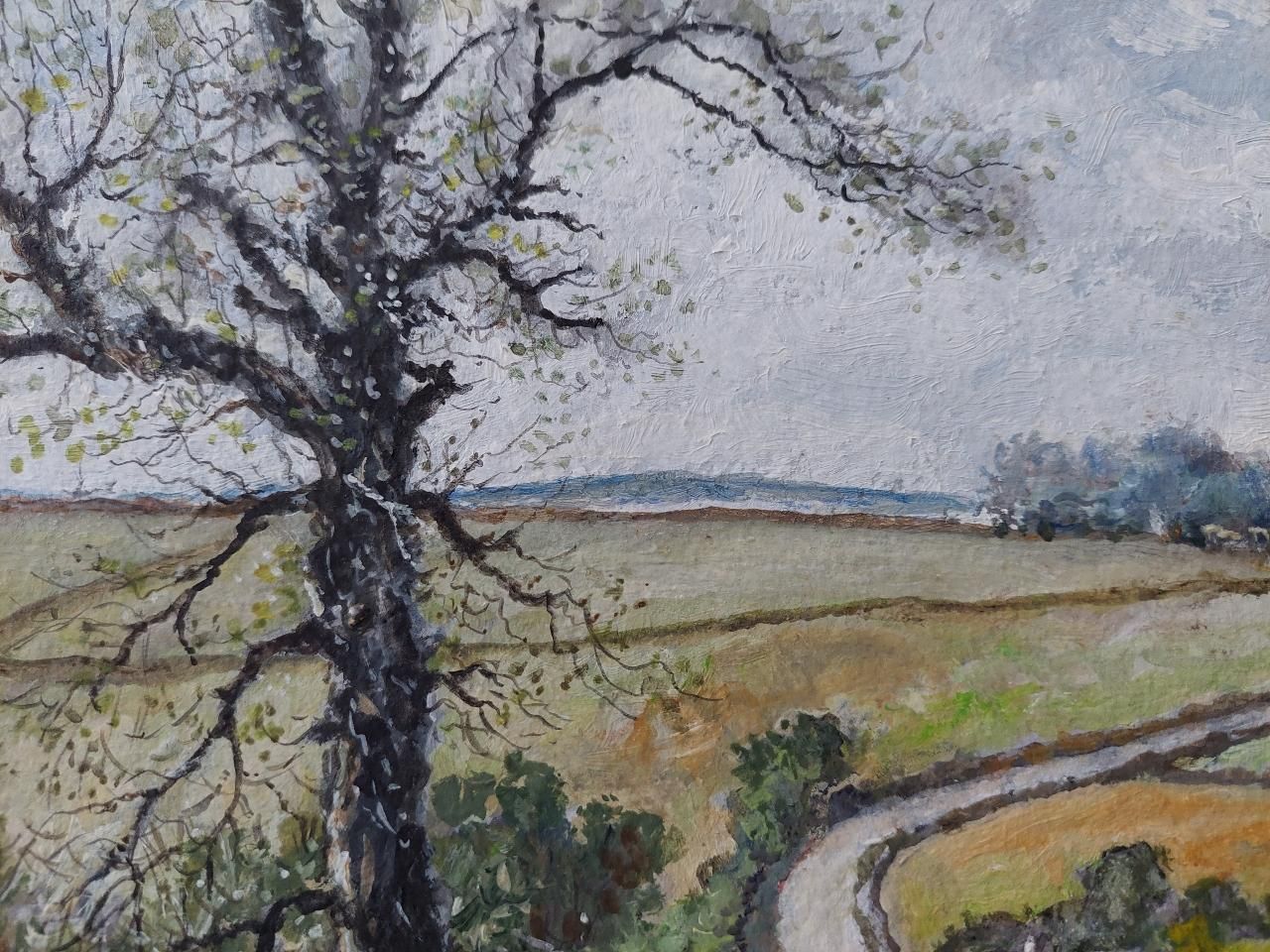 English  Schooltraditional English Painting Landscape At Goose Eye Farm Braithwaite Yorkshire20th Century photo vintage
