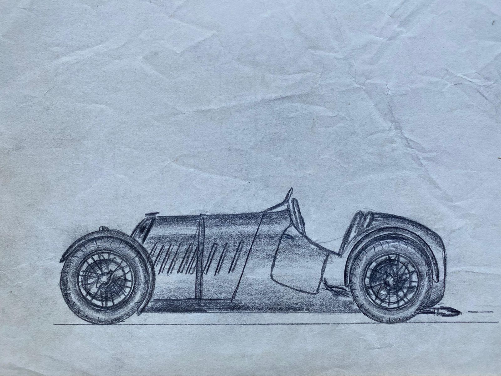Unknownset Of Four 1930's Motor Car Racing Original Drawingscirca 1930s photo Art
