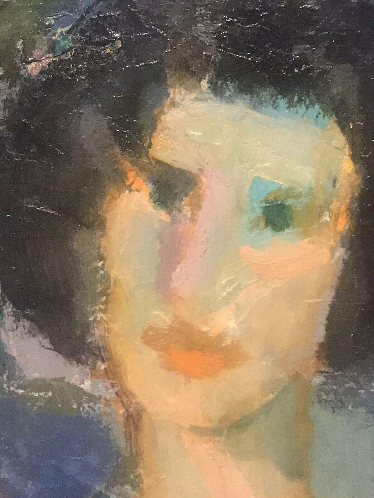 Akos Biroakos Biro French Expressionist Oil, Portrait Of Womancirca 1950s photo Art