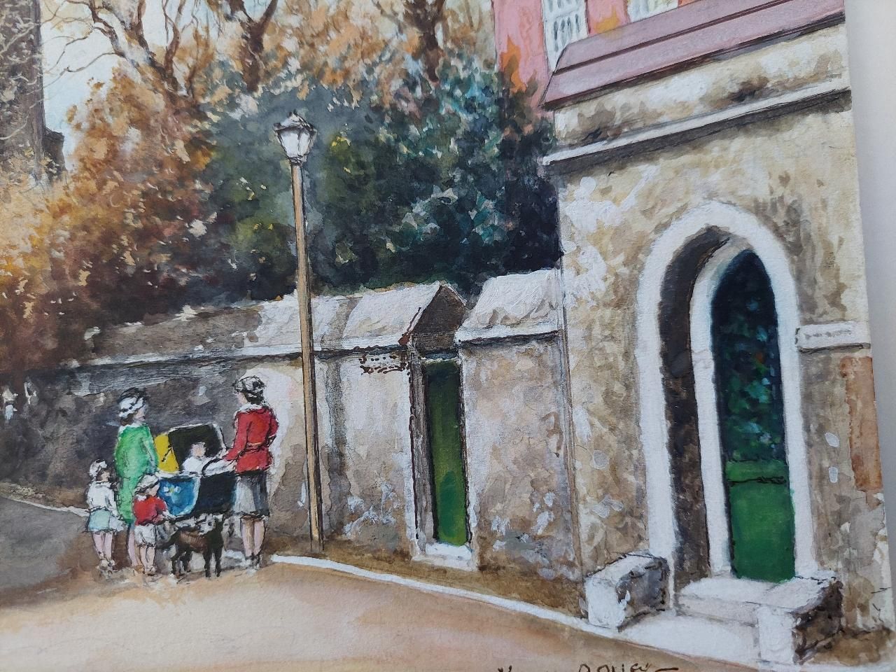 English  Schooltraditional English Painting Rochester Cathedral Priory Gate, Kent England20th Century photo 483.0