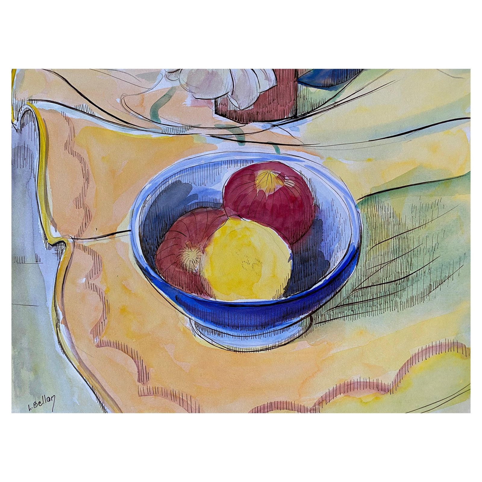 Unknown1940's French Fruit Still Life, Post Impressionist Artistcirca 1940s