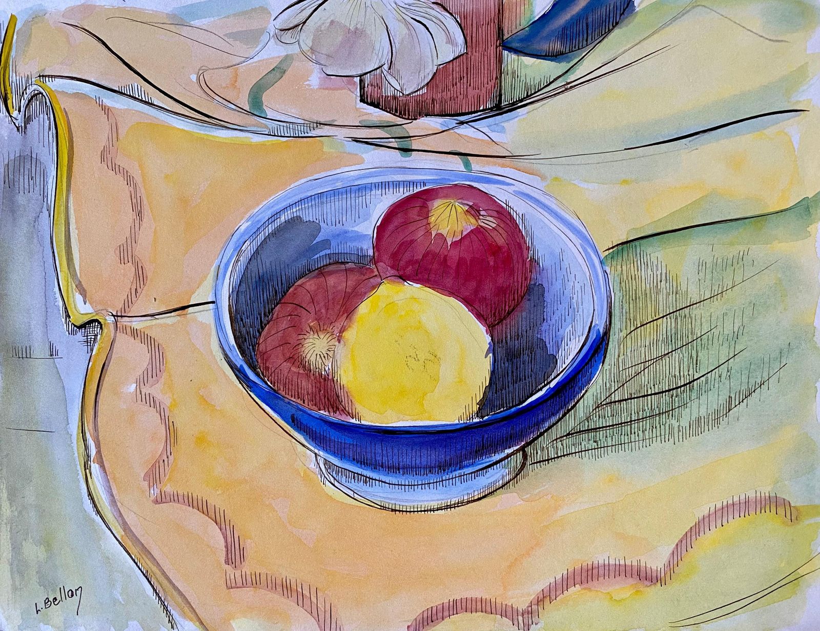 Unknown1940's French Fruit Still Life, Post Impressionist Artistcirca 1940s photo furniture
