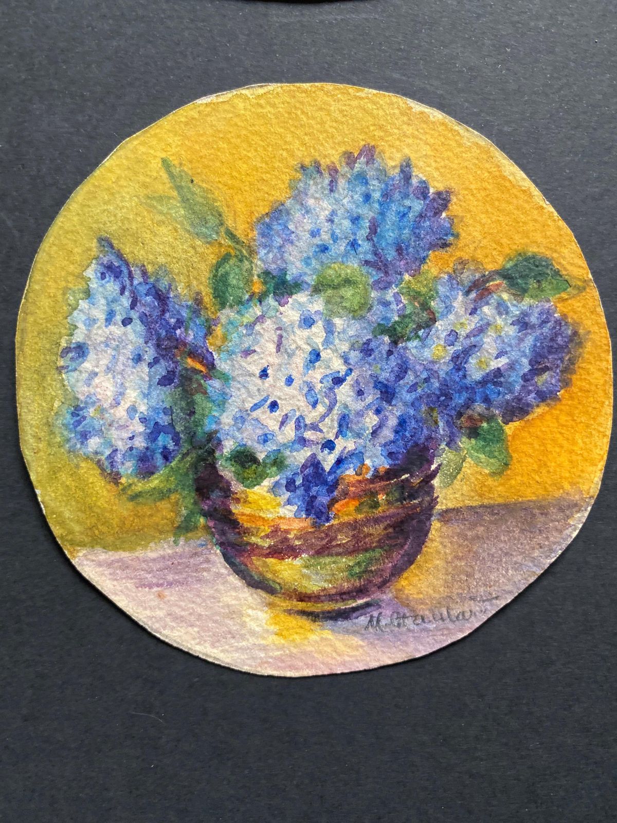 Unknown3 X Early 1900's French Impressionist Signed Flower Watercolours Marie Carreaucirca 1900s photo Art