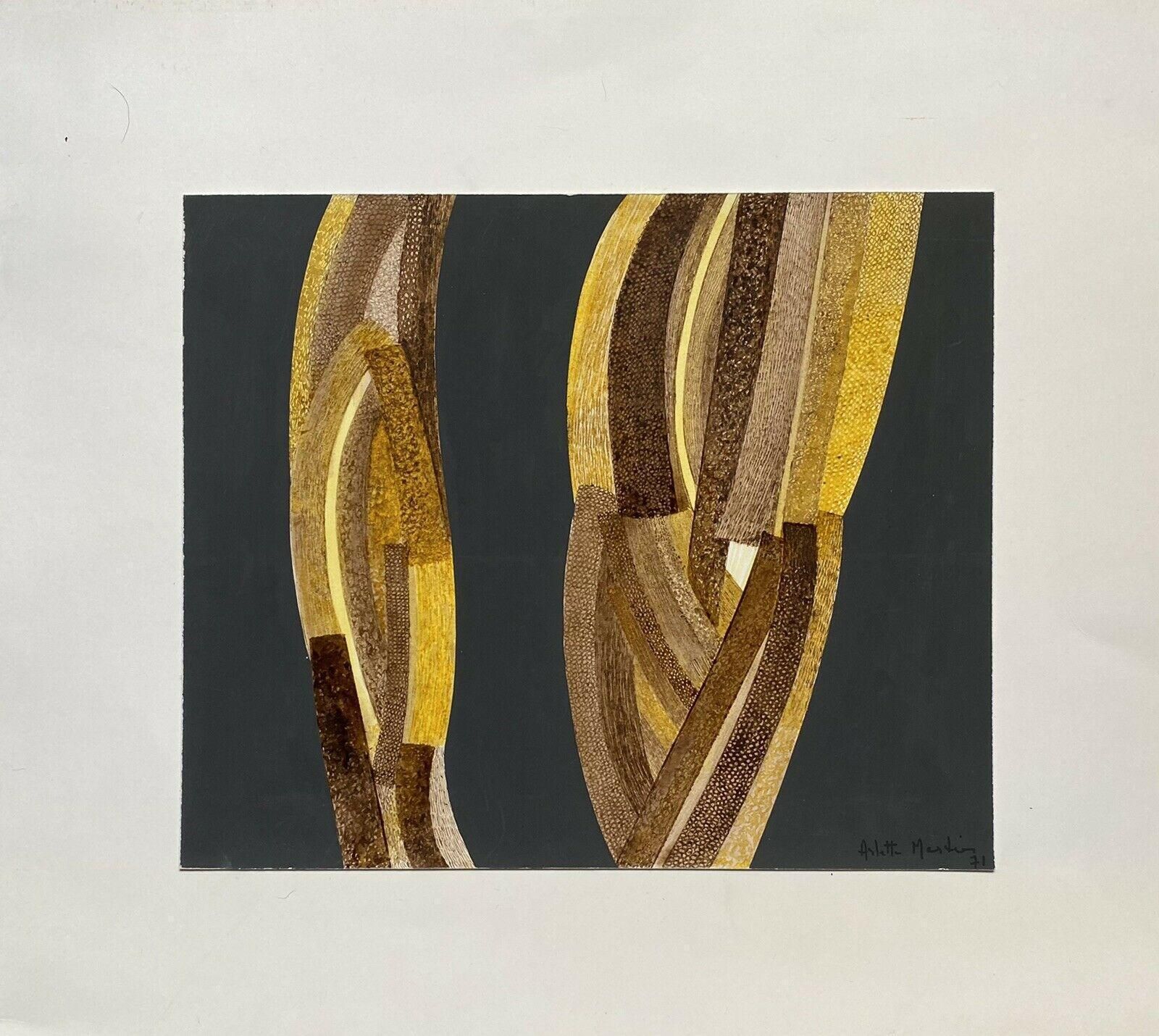 Unknownarlette Martin French Geometric Abstract Painting, 1970's Design20th Century photo furniture