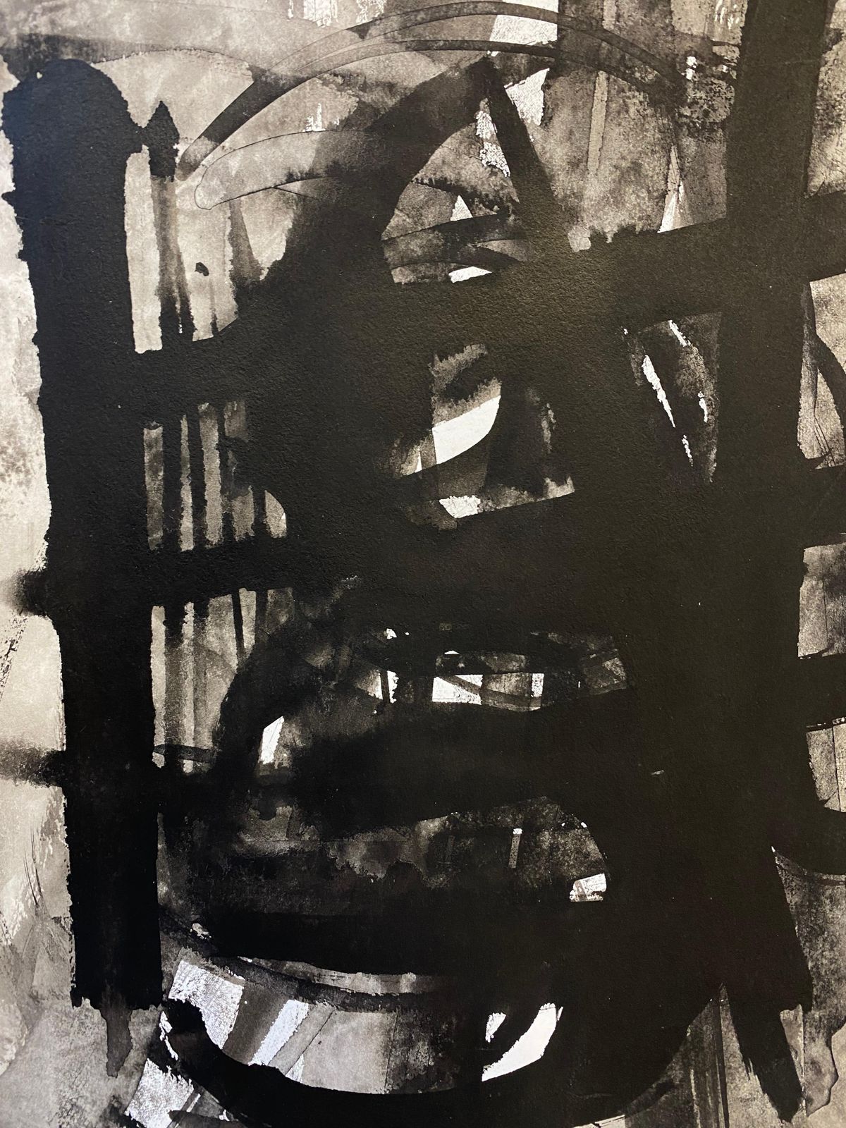 Unknownset Of 4, Original 1970's French Abstract Black & White Paintingscirca 1970s photo 612.0
