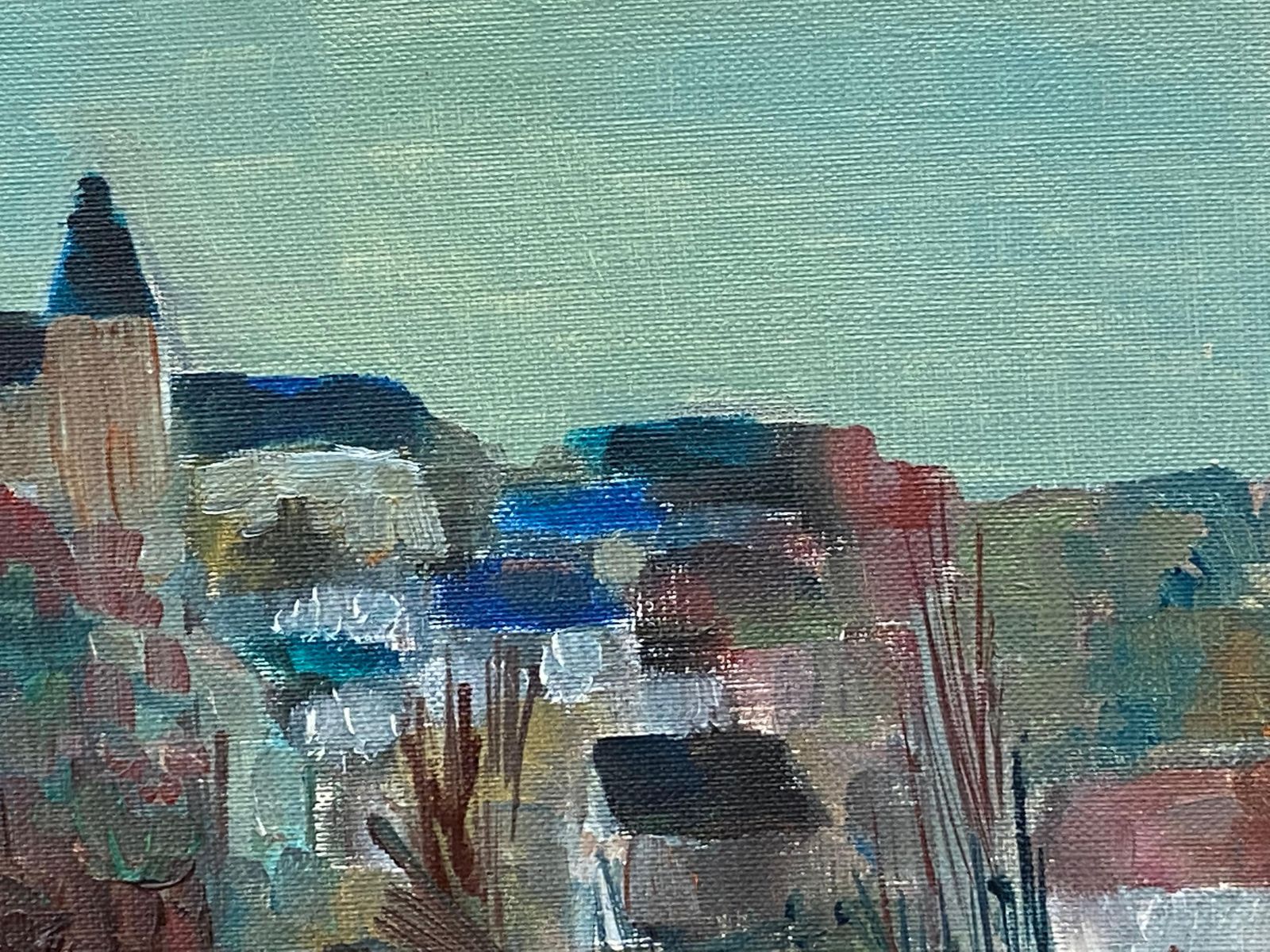 Unknown1950's French Modernist/Cubist Painting Signed, French Landscape20th Century photo for sale