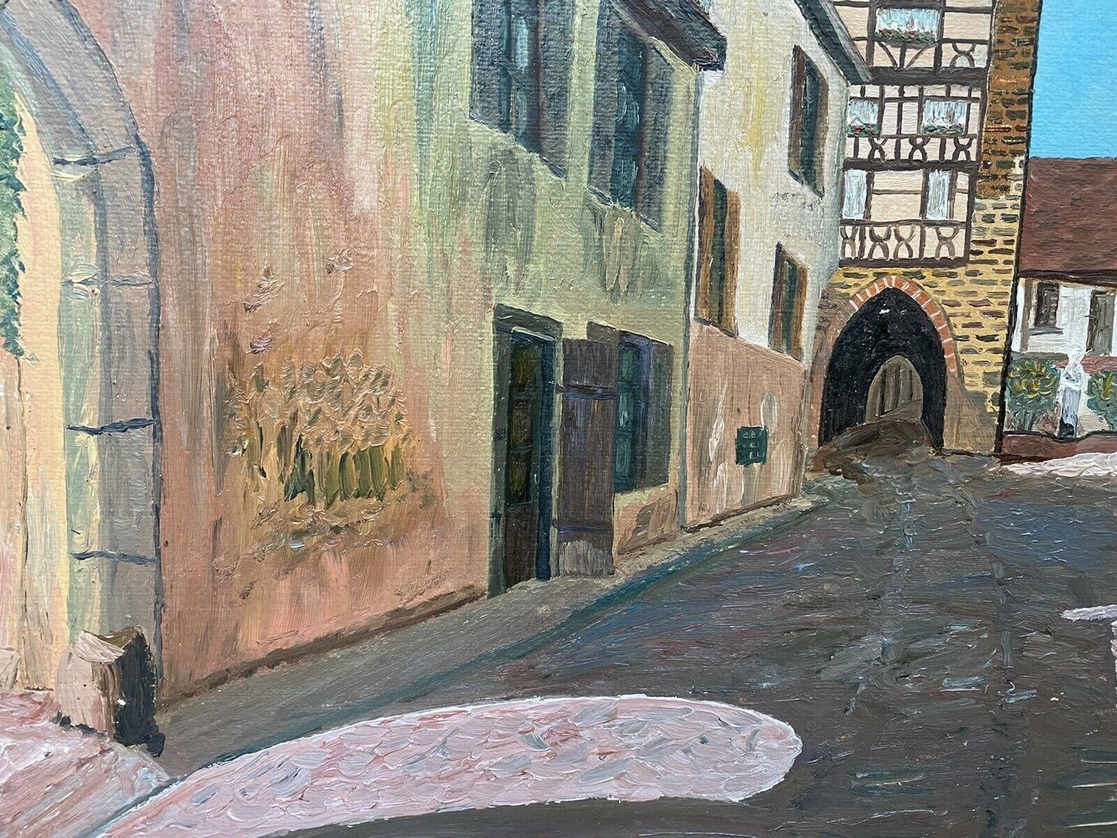 Unknownfernand Audet French Impressionist Oil, Old French Town Buildingsmid 20th Century photo Art