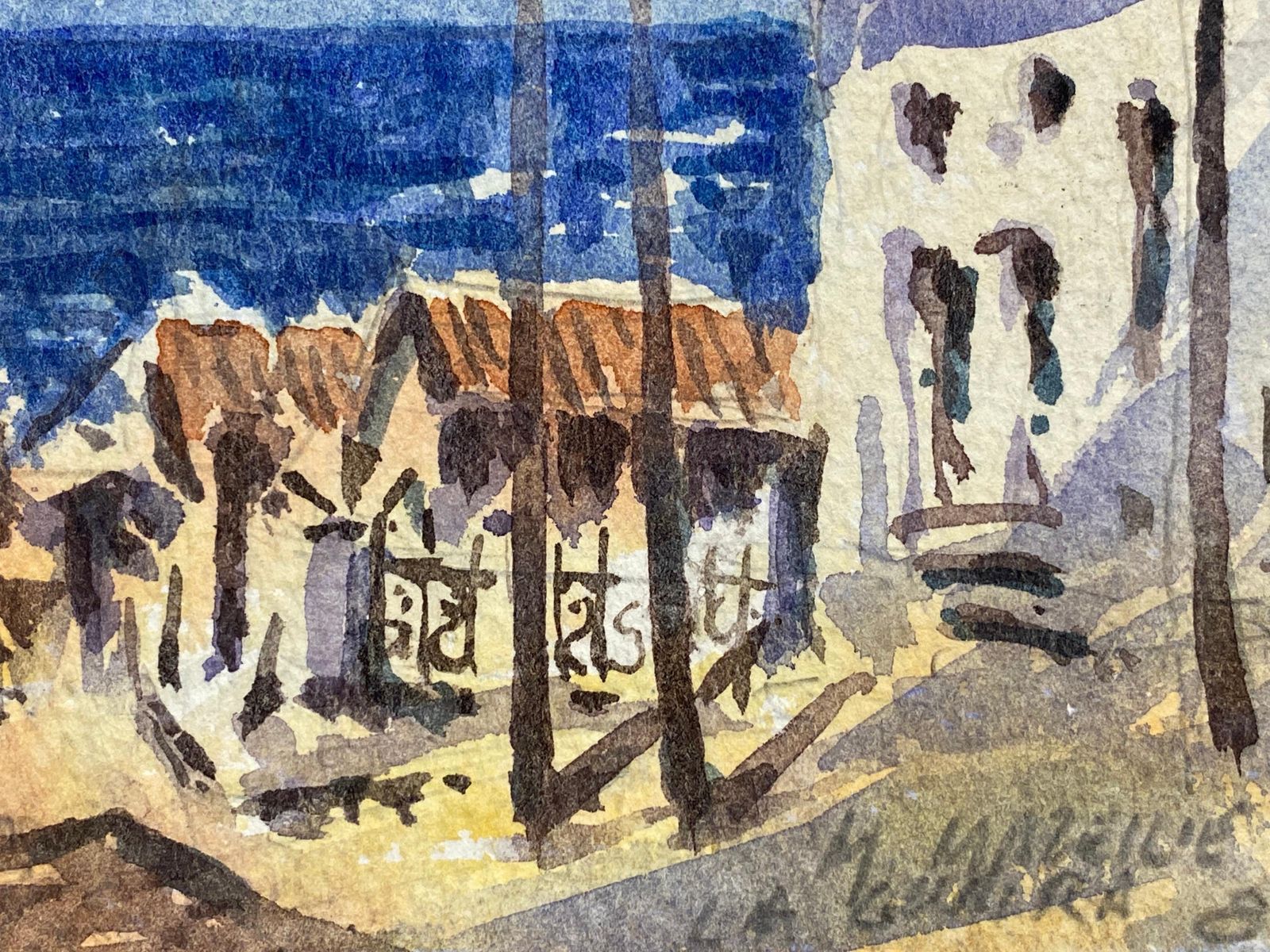 Unknownmaurice Mazeilie, French Impressionist Watercolour, Blue French Landscape20th Century photo Art