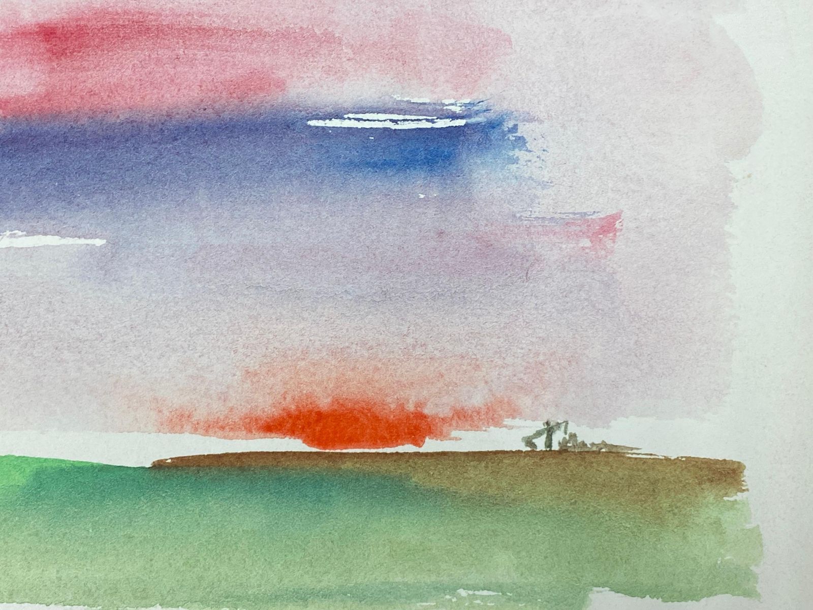 Akos Birocolourful Abstract Sunset Sky, French Expressionist Original Paintingcirca 1980s photo vinterior