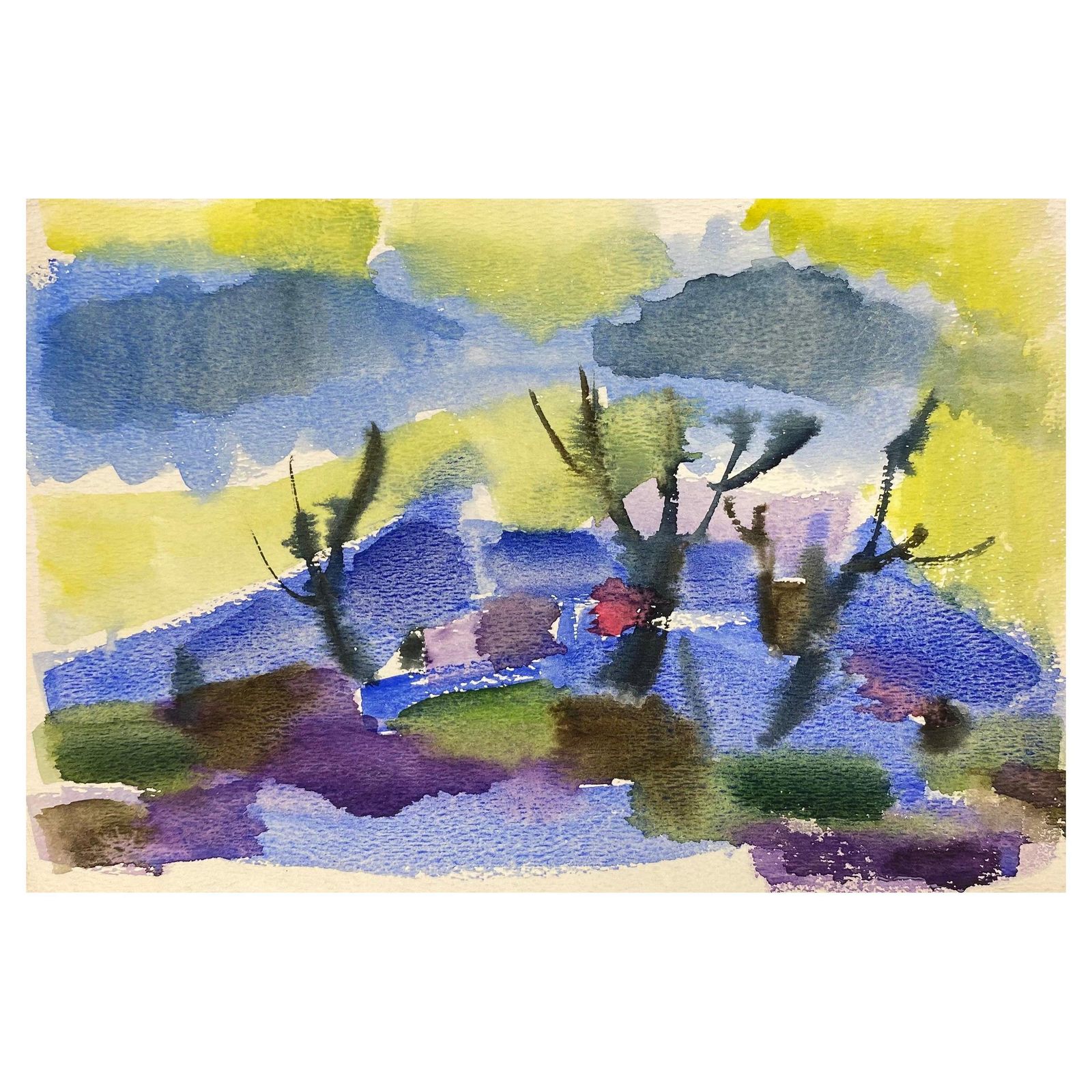 Akos Birocolourful Abstract, French Expressionist Original Oil Paintingcirca 1980s