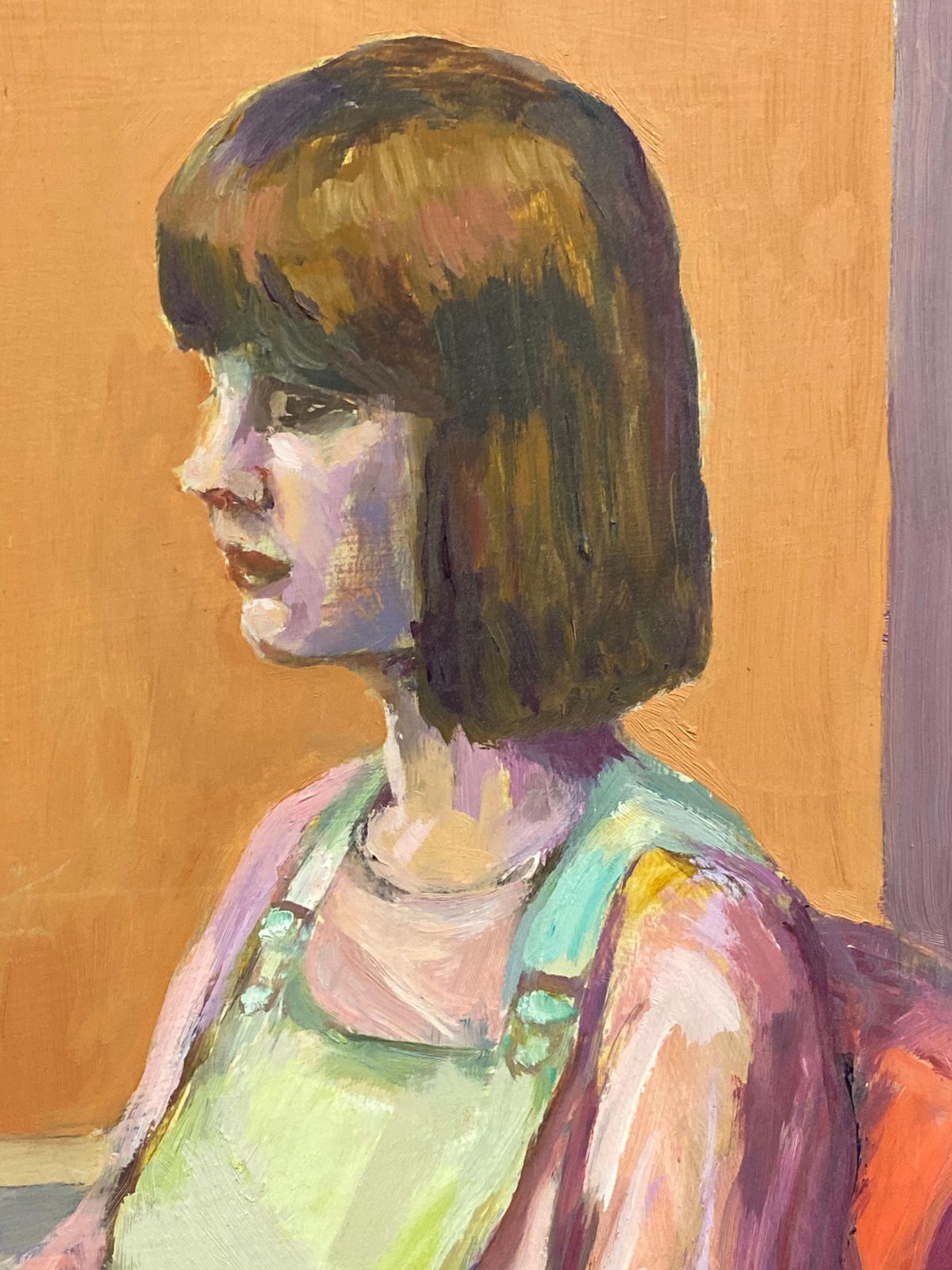 Unknownlarge 1960's British Original Oil Painting, Female Artistcirca 1960s photo furniture