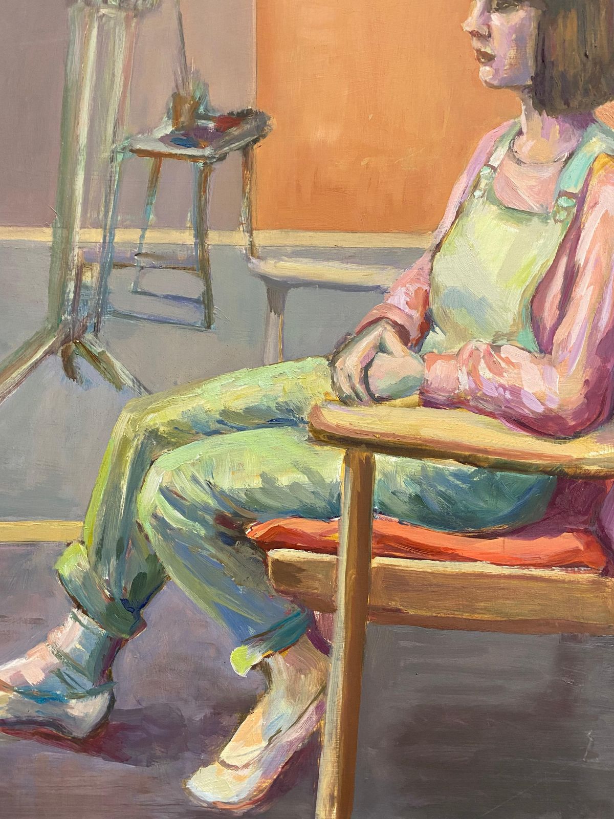Unknownlarge 1960's British Original Oil Painting, Female Artistcirca 1960s photo for sale