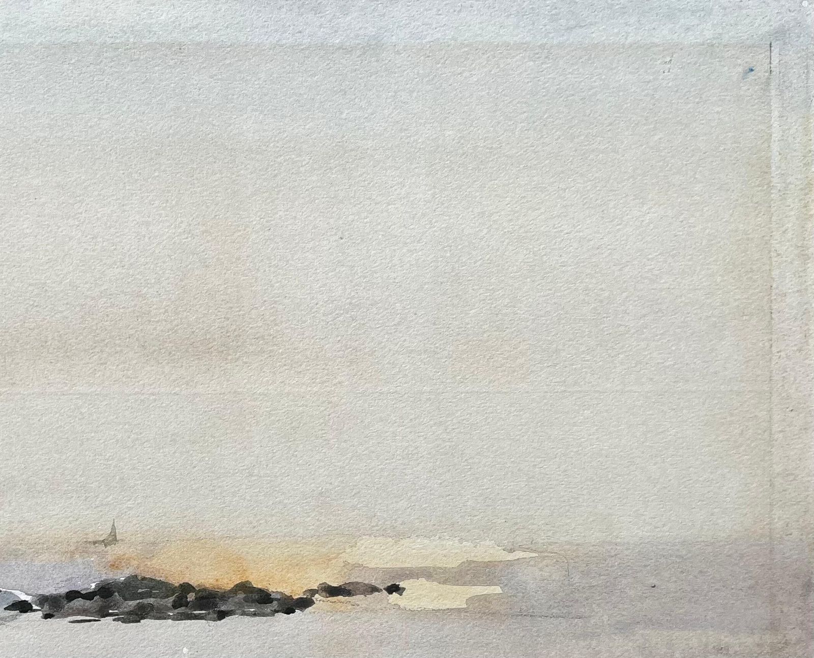 Anthony Herbertevening Coastal View Near Nefyn North Wales 1976 Watercolour Seascape1976 photo vinterior
