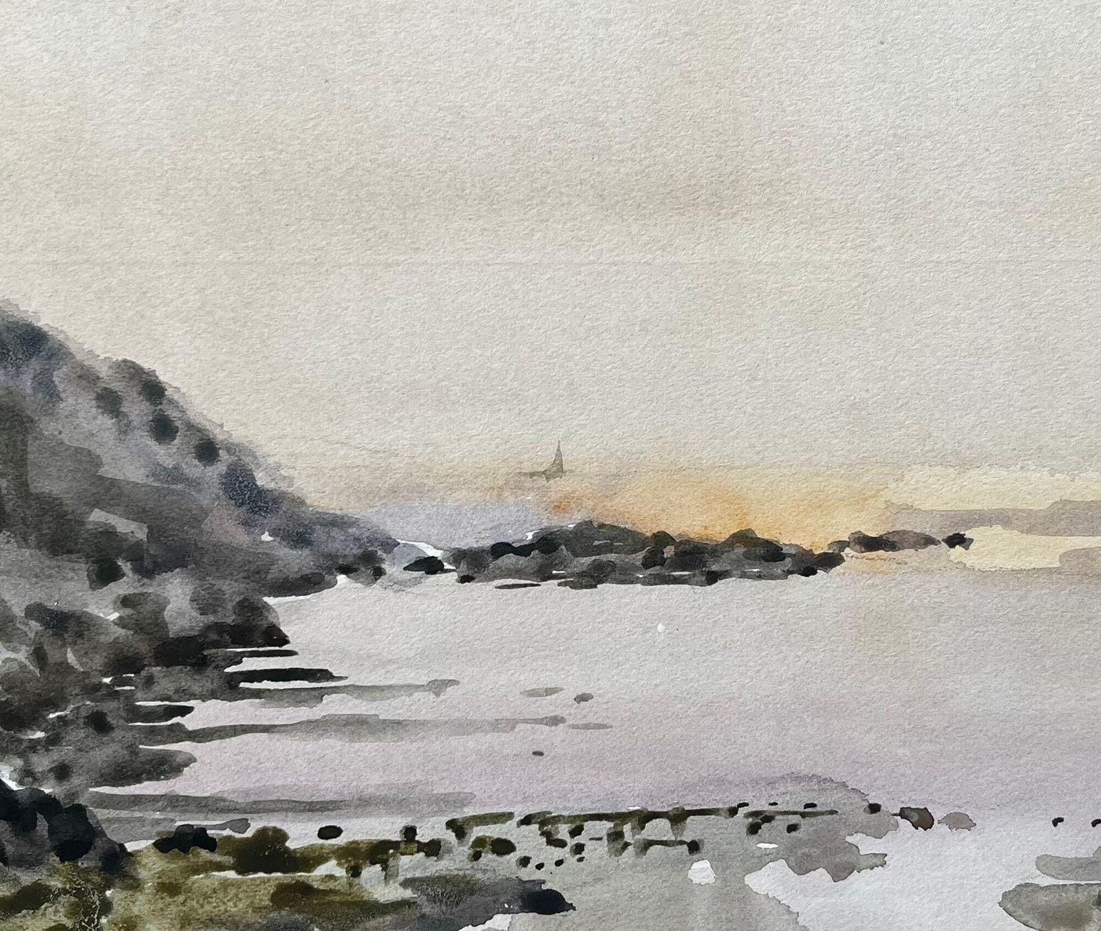 Anthony Herbertevening Coastal View Near Nefyn North Wales 1976 Watercolour Seascape1976 photo buy