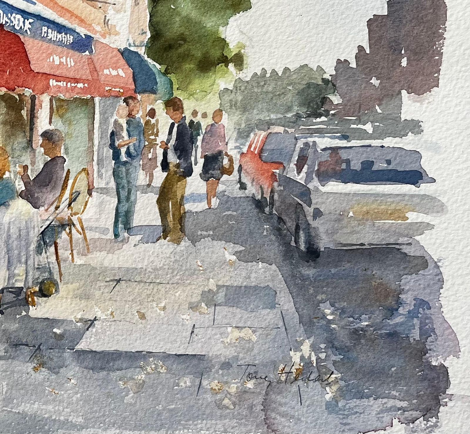 Anthony Herbertlondon Café Scene Delice De France With Diners And Red Awnings Street Study photo 424.0
