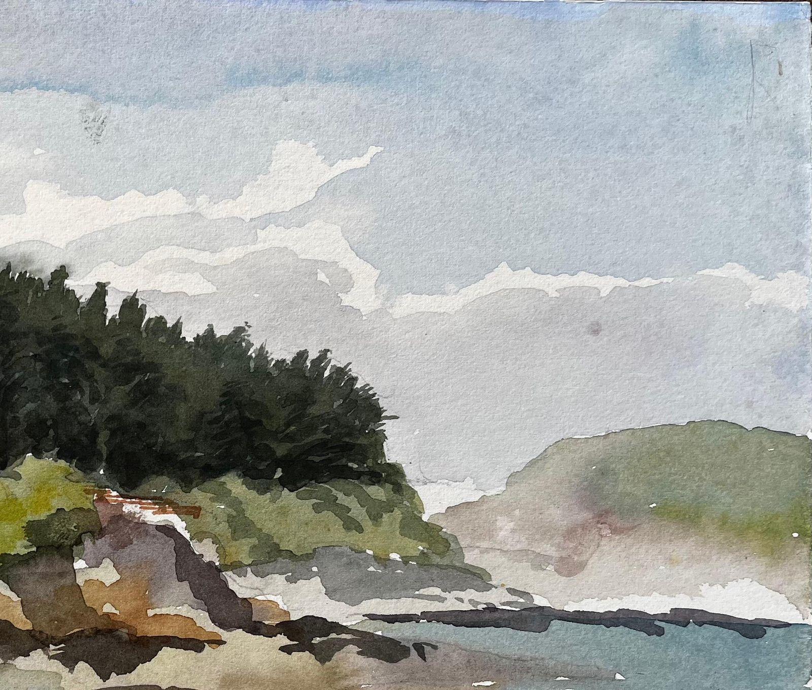 Anthony Herberterquy Brittany Seaside Villa On Clifftop With Rocky Shoreline And Coastal Path1985 photo Art