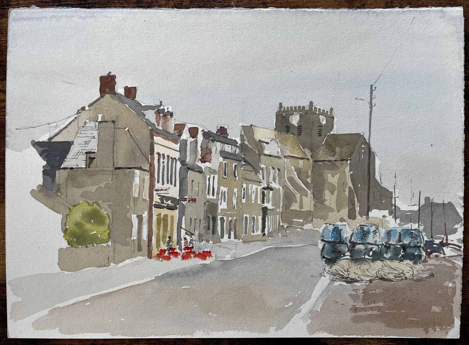 Anthony Herbertbarfleur Normandy Harbour Scene With Fishing Nets 1988 Watercolour1988 photo furniture