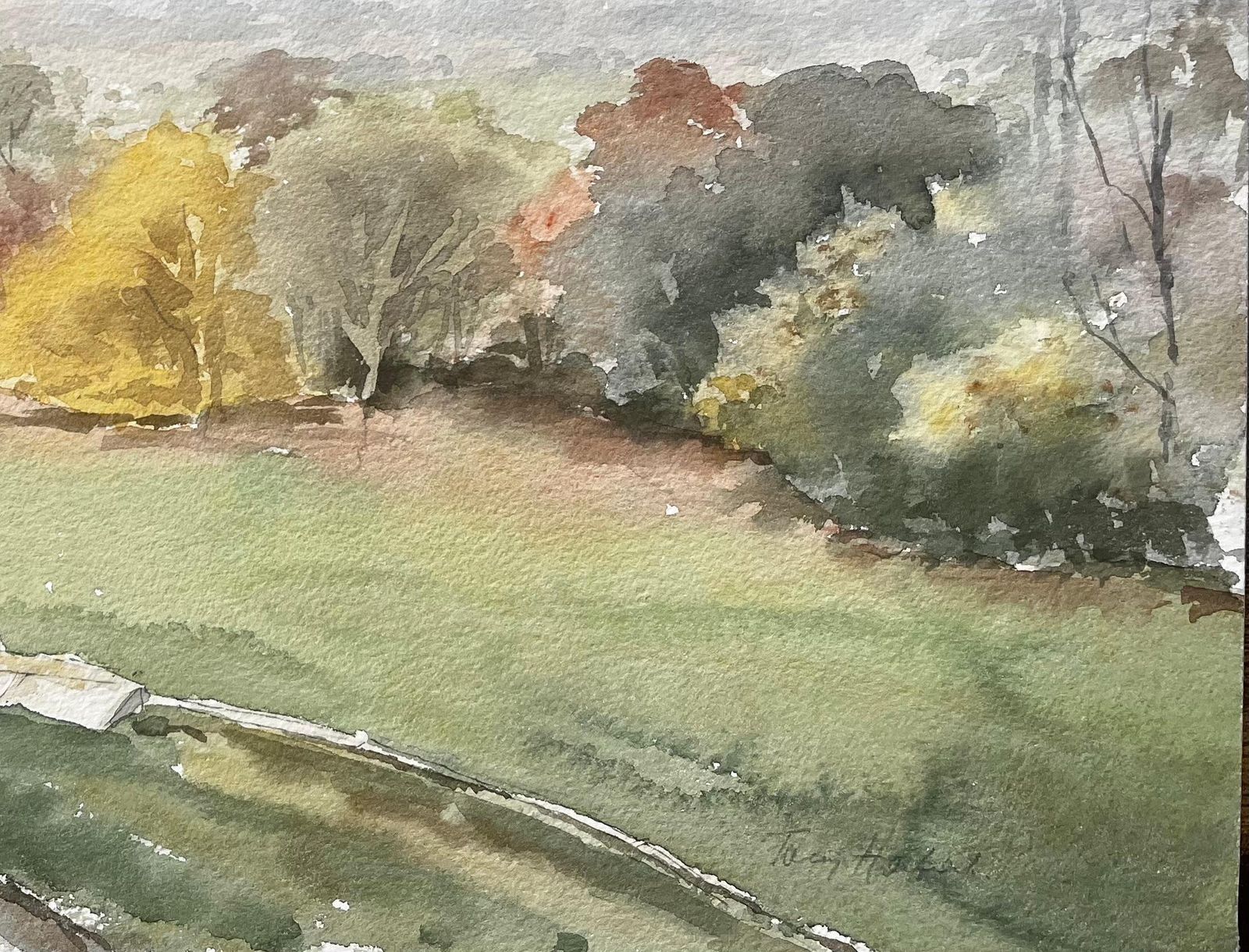 Anthony Herbertrichmond Park Landscape Painting View From Pembroke Lodge Autumn Trees photo Art